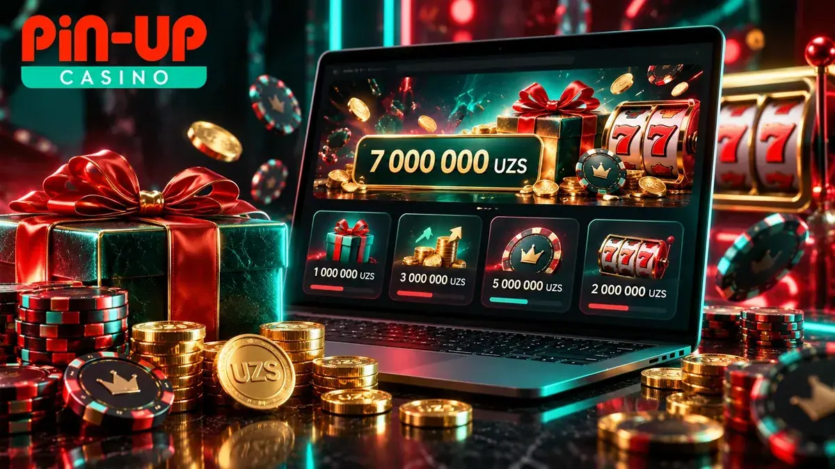 Noutbukdagi Pin Up bonus sahifasi: sovg'a, 777 slot va aksiya kartalari